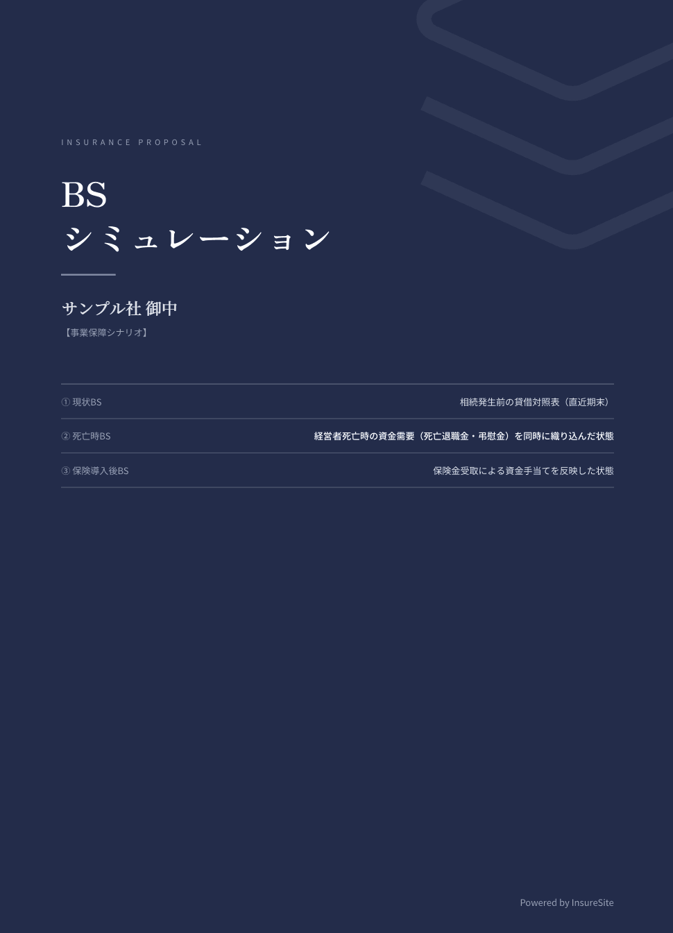 BSシミュレーションの表紙（PDF出力例）